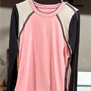 Lululemon Pink and Black Long Sleeve Top